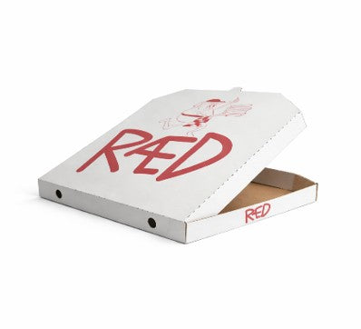 Weiße Pizzaschachtel