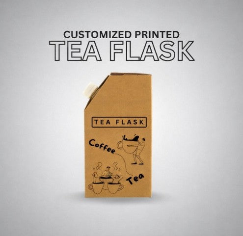 Corrugated Paper Tea Flask &  Silver Pouch